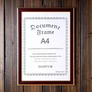 골드 허가증 상장 액자(A4) (브라운)