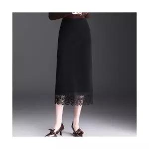여자 데일리 H라인 스커트 일자 힙업 블랙 레이스 가을 롱 트임 한발 SPO마켓3