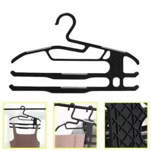 [생활] 10P 바지옷걸이 2단 논슬립 어깨뿔방지 블랙-그레이