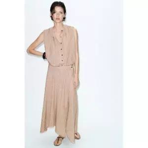 자라 ZARA 벌룬 스트라이프 탑 - 라이트 브라운 3680438