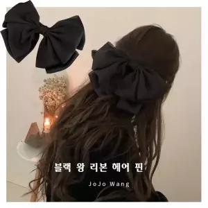 블랙 빅 리본 헤어핀 no.51133