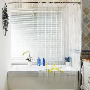 투명 샤워커튼 PEVA 욕실 방수 욕조 커텐 소형