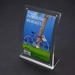 L자 커브형 투명 아크릴 테이블 탁상 자석 액자 5R