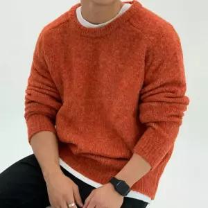 [옷자락]남자 부드러운 6컬러 라운드 시밀러룩 경량 주황색 니트