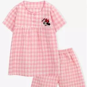 [레노마 이너웨어]미니마우스 여아동 시어서커 5부 파자마 세트 DE1SW60864_HDD