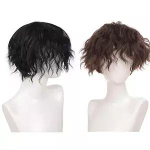 남성용 웨이브 펌 패션 헤어 가발 통가발 전체가발