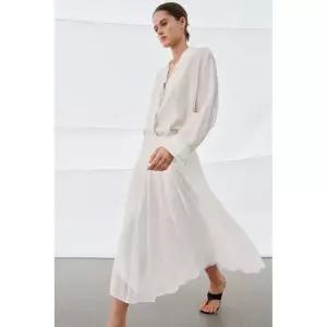 ZARA 자라 ZW 컬렉션 플루이드 콤비 스커트 - 스크래치 화이트 145798