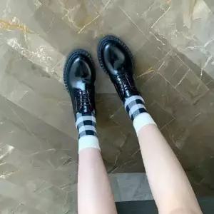 여성 옥스퍼드화 윙팁 소가죽 로퍼 더비 버전 슈즈 통굽 CH5