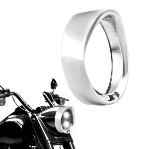 할리용 럭세모토 7인치 헤드라이트 바이저 베젤, 크롬 헤드램프 트림 베젤 할리 트라이크 일렉트라 글라이드 헤리티지 소프트테일 투어 로드 킹 액세서리 커버 링 장식