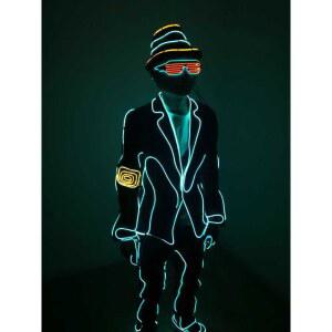 공연 LED 의상 퍼포먼스 라이트 DJ스커트 클럽 댄스 전신 할로윈 부착 광섬유