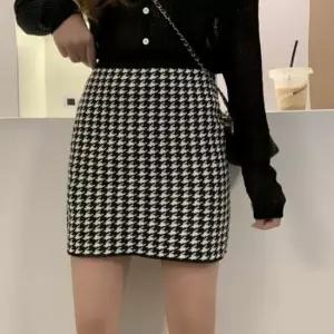 [옷은날개] 여성 하운드투스 체크미니스커트 A라인 밴딩 숏스커트