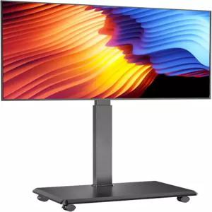 롤링 TV 스탠드 휴대용 모바일 최대 110파운드 18개의 조절 가능한 높이 Max VESA 600x400mm 침실 사무실