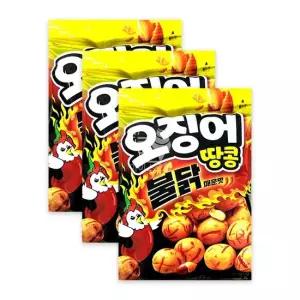 불닭오징어땅콩 90g 3개 불닭오징어땅콩 오징어 견과류 안주 불닭맛 오징어땅콩