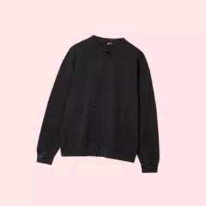 자주 JAJU 남 워싱 맨투맨 스웨트셔츠 스?셔츠 크루넥 티셔츠 상의 블랙 2509439353 4432280