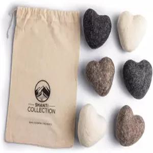 세탁용 빅 하트 재사용 가능한 핸드메이드 울 드라이어 볼 6 - 팩 XL 시트를 대체하고 건조 시간 단축