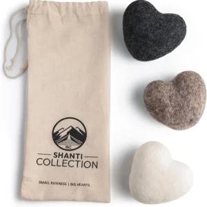 세탁용 빅 하트 재사용 가능한 수제 울 드라이어 볼 3팩 XL 시트를 대체하고 건조 시간을 단축합니다