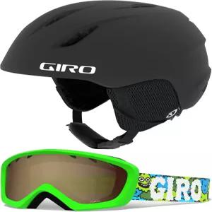 Giro 콤보 팩 스노우 스키 헬멧 출시 고글 매트 블랙/릴너그 XS (48.5-52cm)