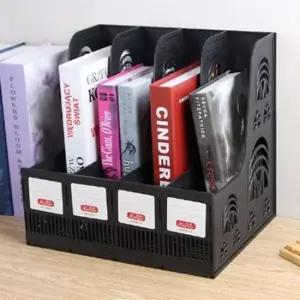 종이화일박스 사무실 책상 문서 정리 오피스 4칸 서류 정리함 블랙