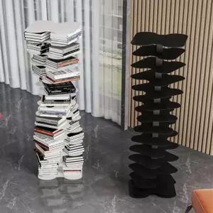 회전형 책꽂이 나선형 북유럽 북타워 북트리 화이트 트위스트 거실 책장 디스플레이