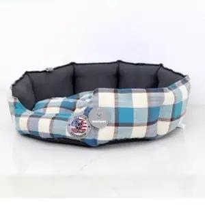 [반려] 팔각 1P 쿠션 휴식 강아지 체크블루 방석 침대 대형