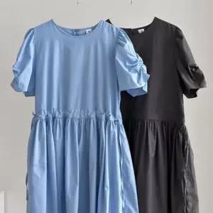 빅사이즈미시옷 의류 반팔 꼬임 원피스 리본 빅사이즈