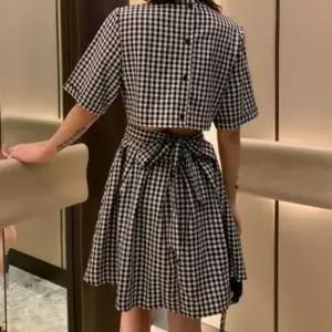 쉬폰원피스 스러운 허리리본 나시원피스 미니원피스