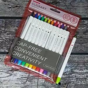 제브라 노크식 다용도 수성 싸인펜 클릭아트 12색세트 컬러링펜