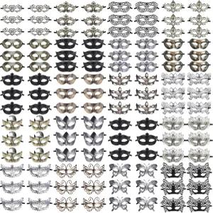 치바오 여성용 마스크 120개 남성 커플 벌크 베네치아 빈티지 앤티크 얼굴 할로윈 코스튬 파티