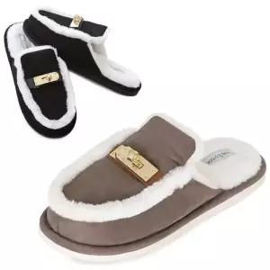 [카미엣뮤즈]골드 팬단트 퍼 슬리퍼_KM24w074-1