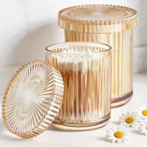 ESEHGS 2팩 유리 큐팁 홀더 디스펜서 세트 - 면봉 공 패드 치실용 욕실 정리함 화장실 화장품 보관