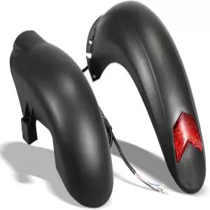 SIUKE 10인치 전기 스쿠터 머드 펜더 세트 M4 킥 블랙 메탈 플라스틱 머드가드 앞뒤 타이어 볼트온 설치