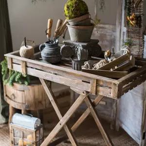 빈티지 엔틱 원목 화분 인테리어 테이블 거실 벽선반
