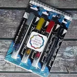 [에이치플러스몰]펜텔 듀얼 메탈릭 브러쉬 4색+말리스타 스케치북 세트