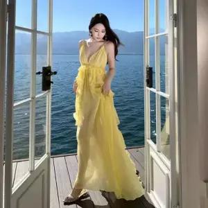 스커트 롱 여사친 드레스 바캉스룩 생일 조깅가운 A라인 해변 프렌치 데일룩 DAOL1