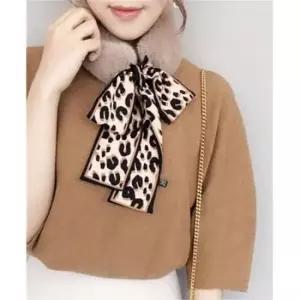 유아스카프빕 토끼털스카프 워머 털목도리 호피베이지 아동스카프빕