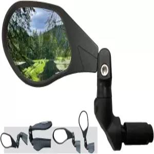 하프니 뉴 바 엔드 바이크 미러 HD 오토모티브 등급 유리 렌즈 대형 표면 파손 방지 다각도 조절 가능