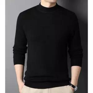 남자 검정 반 터틀넥 폴라 니트 목티 40대 의류 코디