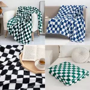 개미물류 체커보드담요 극세사 따뜻한 캠핑 무릎 미니 체크 차박 부드러운 블랭킷 겨울 소파 소프트