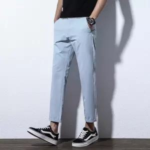 남성용 팬츠 캐주얼 배기 주름 출근룩 봄여름 슬림 방지 긴 정장 9부팬츠 스포M2