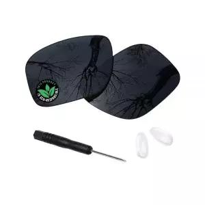 Raydi 오클리 홀브룩 메탈 OO4123 스퀘어 선글라스용 폴리카보네이트 교체 렌즈 및 액세서리 - 솔리드 블랙