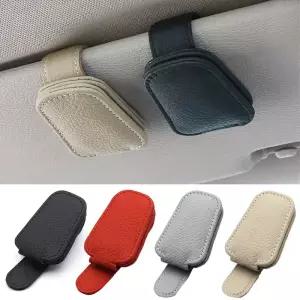 자동차 선글라스 거치대 가죽 안경 행어 선바이저 클립 휴대용 티켓 카드 실용적인 인테리어 액세서리