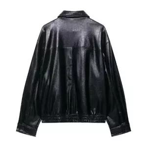 여사친 가을 레더 가죽 재킷 터틀넥 라이크 파일럿 코트 SPO마켓3