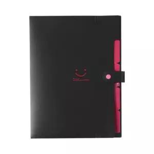 [문구] 스마일 파일 정리함 5칸 블랙 문서 보관함 종이 정리