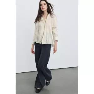 자라 ZARA 스트라이프 셔츠 ZW 컬렉션 - 크림1242810