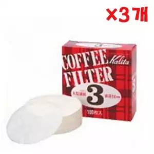 커피 원형필터 3 100매 3개 원두 종이 펄프필터