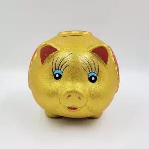[문구/오피스] 돼지장식품 중형 황금 복돼지 저금통