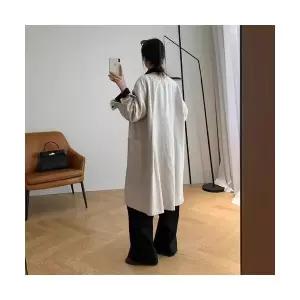 여자 롱 하프 가을 캐주얼 오피스룩 러블리 카디건 신상 솔리드 트렌치코트 상의 다올3