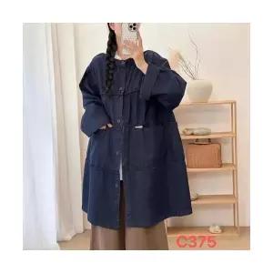 여성 데님 하프 롱 캐주얼 빈티지 가디건 러블리 라운드 카디건 다올1