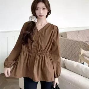 [SBD] T163 블라우스 밴딩 브이넥 LL