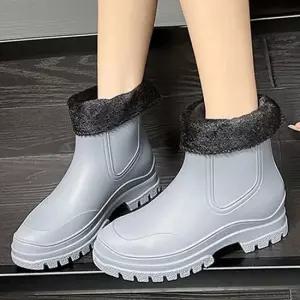 인기상품 여성 높은굽 기모내피 탈부착 털 레인부츠 [WFD6263_260404]